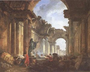 ROBERT, Hubert Imaginary View of the Grande Galerie in Ruins (mk05) oil painting picture